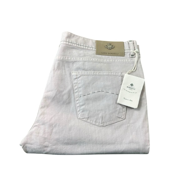 Borrelli Napoli Gray 5 Pocket Cotton Blend Men Jean Size 40x33 NWT